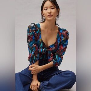 NWT Anthropologie Eva Franco Tropical Sweetheart Blouse Size 12